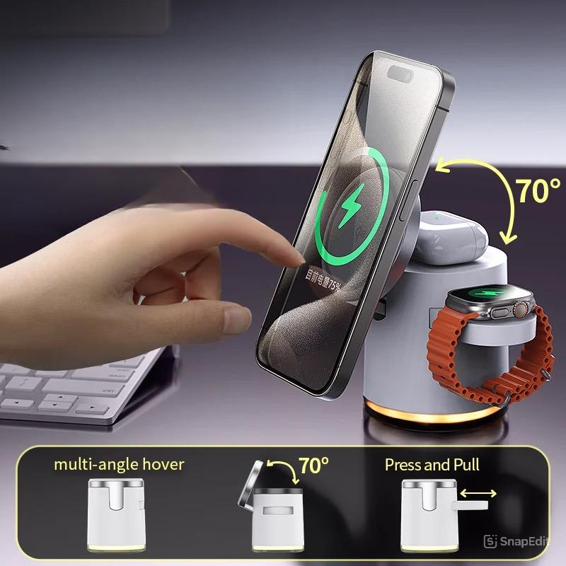 3-in-1 Qi2 Fast Wireless Charging Station